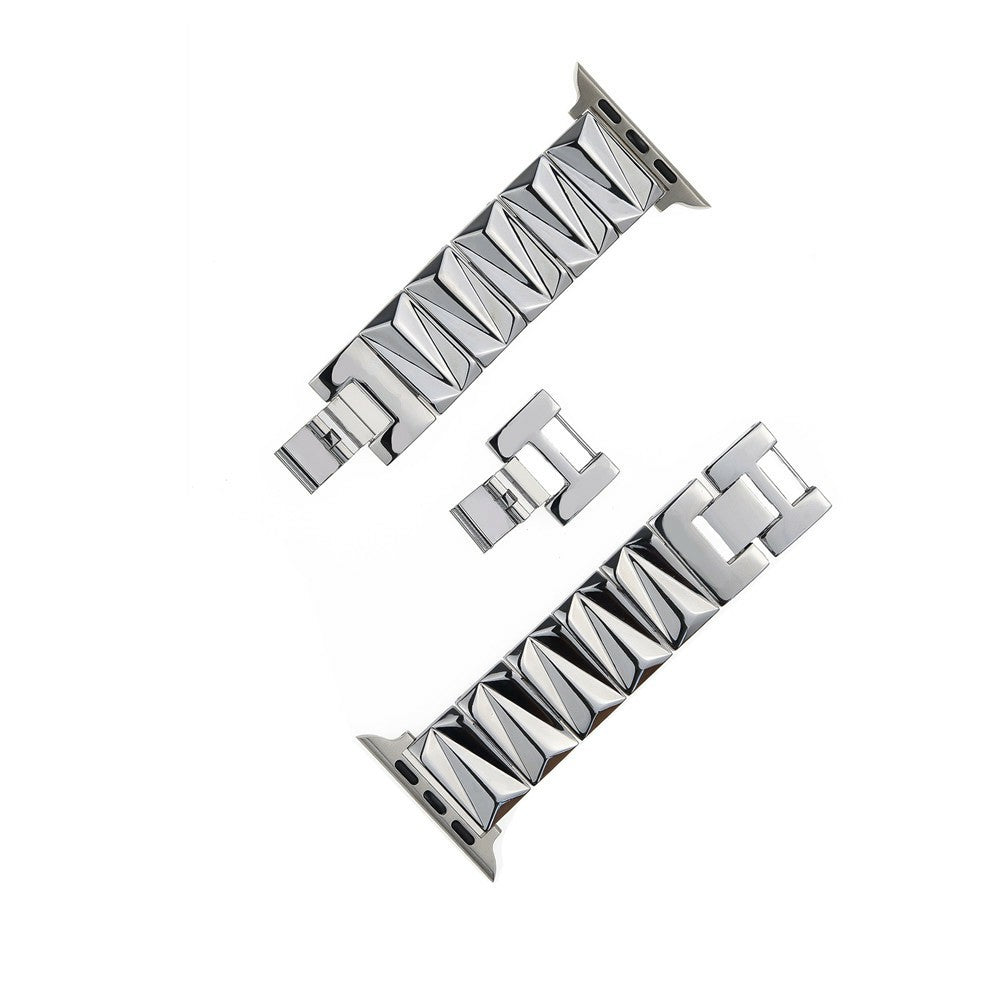For Apple Watch Series 9 8 7 41mm / 6 5 4 SE (2022) SE (2023) SE 40mm / 3 2 1 38mm Watch Band Aluminium Alloy Metal Strap - Silver For Apple Watch Series 9 8 7 41mm / 6 5 4 SE (2022) SE (2023) SE 40mm / 3 2 1 38mm Watch Band Aluminium Alloy Metal Strap - Silver